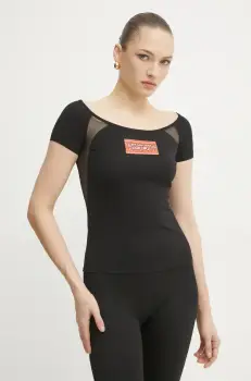 Versace Jeans Couture tricou femei, culoarea negru, 78HAH618 J0035 imagine