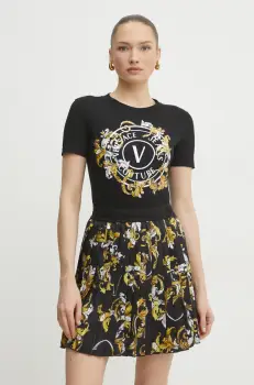 Versace Jeans Couture tricou femei, culoarea negru, 78HAHC01 CJ02C imagine