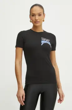 Versace Jeans Couture tricou femei, culoarea negru, 78HAHC07 CJ02C imagine