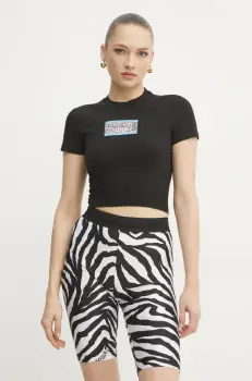 Versace Jeans Couture tricou femei, culoarea negru, 78HAHC09 CJ02C imagine