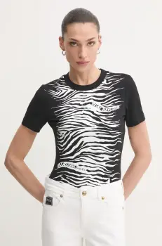 Versace Jeans Couture tricou femei, culoarea negru, 78HAHS02 CJ01S imagine