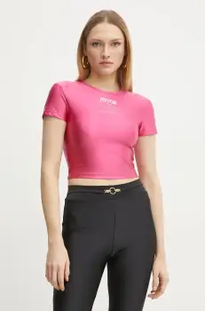 Versace Jeans Couture tricou femei, culoarea roz, 78HAH6A2 J0223 imagine