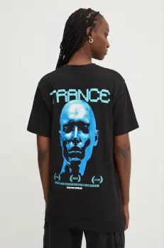 Vertere Berlin tricou din bumbac culoarea negru, cu imprimeu, VER T247 imagine