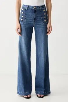ViCOLO blugi wide leg pentru femei imagine