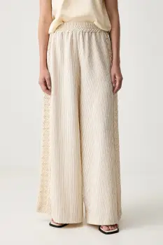 ViCOLO pantaloni wide leg pentru femei din bumbac imagine