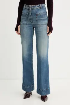 Victoria Beckham blugi din bumbac high waist, 1425DJE005218Y.R imagine