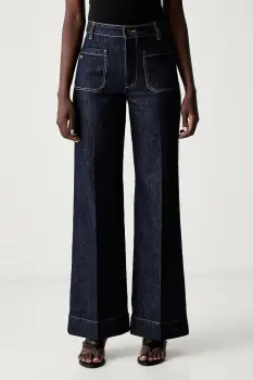 Victoria Beckham blugi wide leg pentru femei Alina imagine