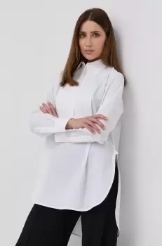 Victoria Beckham Bluza din bumbac femei, culoarea alb, material neted imagine