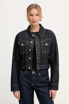 Victoria Beckham geaca jeans culoarea albastru marin, de tranzitie, 1325DJK006577A imagine