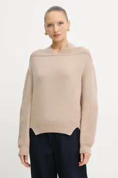 Victoria Beckham pulover de lana culoarea bej, 1325KJU006421A imagine