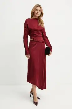 Victoria Beckham rochie culoarea bordo, maxi, evazati, 1424WDR005829A imagine