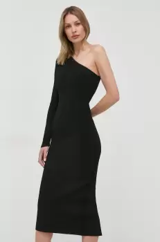 Victoria Beckham rochie culoarea negru, midi, mulata imagine