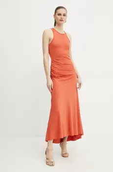 Victoria Beckham rochie culoarea portocaliu, maxi, evazati, 1225JDR006253A imagine