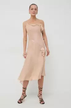 Victoria Beckham rochie culoarea portocaliu, midi, evazati imagine