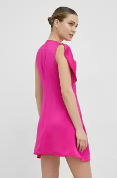 Victoria Beckham rochie culoarea roz, mini, drept imagine