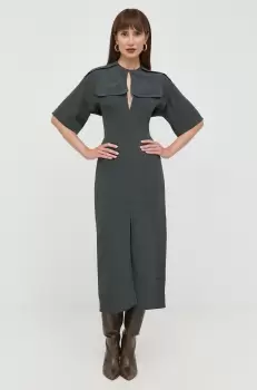 Victoria Beckham rochie culoarea verde, maxi, drept imagine