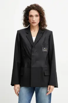 Victoria Beckham sacou din lana culoarea negru, un singur rand de nasturi, uni, 1225WJK006168B imagine