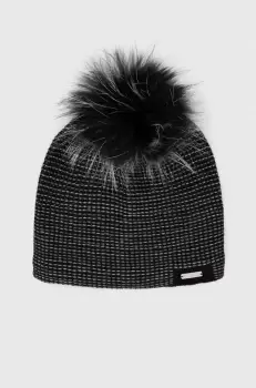 Viking caciula de lana culoarea negru, de lana, din tesatura neteda imagine