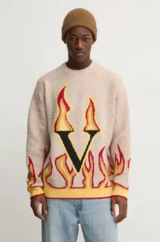 Volcom pulover x FERGUS PURCELL barbati, culoarea bej, A0732400 imagine