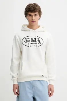 Von Dutch bluza culoarea alb, cu gluga, cu imprimeu, VD.1.SWZ.Brand imagine