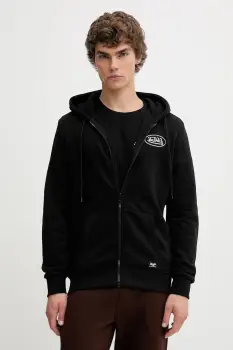 Von Dutch bluza culoarea negru, cu gluga, uni, VD.1.SWZ.SLI imagine