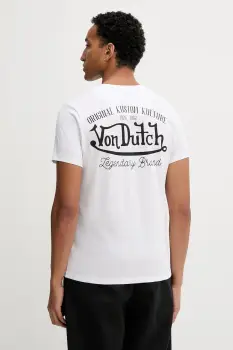 Von Dutch tricou din bumbac culoarea alb, cu imprimeu, VD.1.TSC.EYE imagine