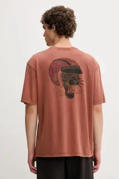 Von Dutch tricou din bumbac culoarea maro, cu imprimeu, VD.1.H.TR.FLASH imagine