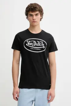 Von Dutch tricou din bumbac culoarea negru, cu imprimeu, VD.1.TRC.AARON imagine