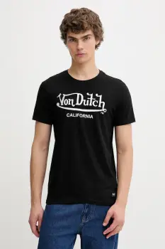 Von Dutch tricou din bumbac culoarea negru, cu imprimeu, VD.1.TSC.FIRST imagine