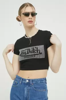 Von Dutch tricou femei, culoarea negru imagine
