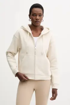 Weekend Max Mara bluza CANE culoarea bej, cu gluga, uni, 2525926031600 imagine