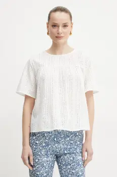 Weekend Max Mara bluza din bumbac femei, culoarea alb, neted, 2515941072600 imagine