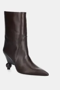 Weekend Max Mara cizme de piele Rollio culoarea maro, cu toc drept, 2525796055600 imagine