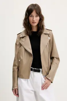 Weekend Max Mara geaca biker de piele EGIZIO imagine