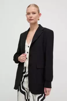 Weekend Max Mara geaca de lana culoarea negru, un singur rand de nasturi, neted imagine