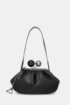 Weekend Max Mara geanta de piele LECITO culoarea negru, 2525516075600 imagine