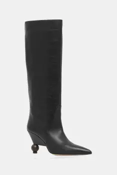 Weekend Max Mara ghete de piele Tasca culoarea negru, cu toc drept, 2525796075600 imagine