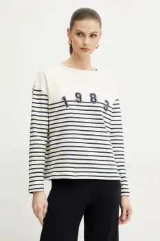 Weekend Max Mara hanorac de bumbac femei, culoarea bej, cu imprimeu, 2515941041600 imagine