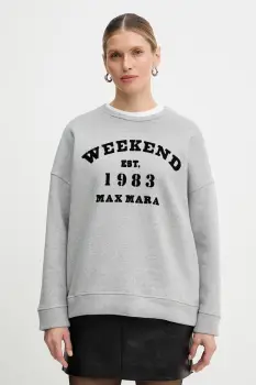 Weekend Max Mara hanorac de bumbac GOMMOSO culoarea gri, cu imprimeu, 2615921041600 imagine