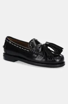 Weekend Max Mara mocasini de piele WEEKENDAN femei, culoarea negru, 2515521014600 imagine
