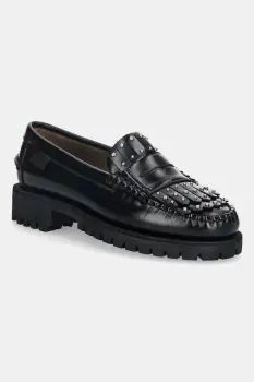 Weekend Max Mara mocasini de piele Weekendanlug culoarea negru, cu platforma, 2525526015600 imagine