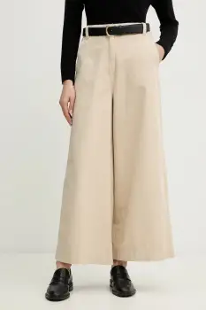 Weekend Max Mara pantaloni ARIETE culoarea bej, lat, high waist, 2615131121600 imagine