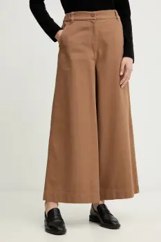 Weekend Max Mara pantaloni ARIETE culoarea maro, lat, high waist, 2615131121600 imagine