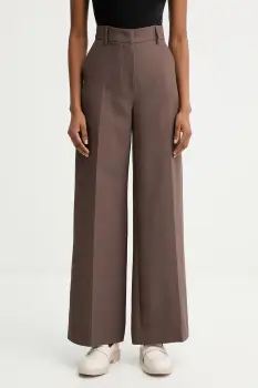 Weekend Max Mara pantaloni BALLO culoarea maro, lat, high waist, 2525136151600 imagine