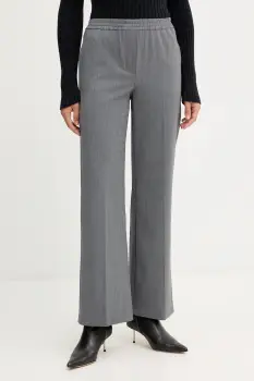 Weekend Max Mara pantaloni cu lana PETRA culoarea gri, drept, high waist, 2525136032600 imagine