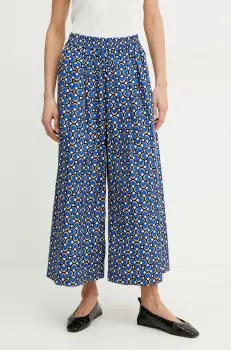 Weekend Max Mara pantaloni de bumbac femei, lat, high waist, 2515131102600 imagine