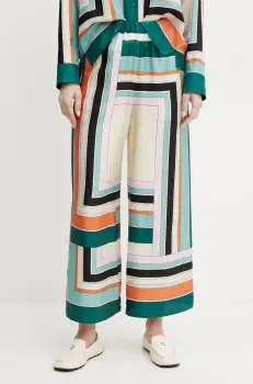 Weekend Max Mara pantaloni de matase femei, lat, high waist, 2515131051600 imagine