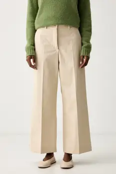 Weekend Max Mara pantaloni pentru femei cu bumbac WKDURIAL imagine