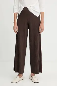 Weekend Max Mara pantaloni SUPERBO culoarea maro, lat, high waist, 2525336011600 imagine