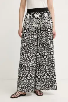 Weekend Max Mara pantaloni wide leg pentru femei, din bumbac imagine
